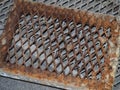 Rusted steel drain grate