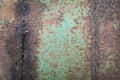 The rusted steel wall is caused whit water and air and empty space for text. Royalty Free Stock Photo