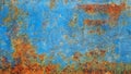 Rusted on surface of the old iron, Deterioration of the blue steel, Decay and grunge Texture background. Royalty Free Stock Photo