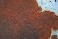 Rusted on surface of the old iron, Deterioration of the steel, Decay and grunge rough Royalty Free Stock Photo