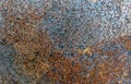 Rusted on surface of the old iron, Deterioration of the steel. Royalty Free Stock Photo