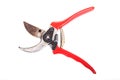 Rusted used red garden secateurs