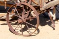 Rusted vintage old west wagon wheel Royalty Free Stock Photo