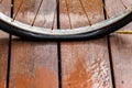 Rusted wheel bicycle flat tire