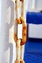 Rusted and white metal chain Royalty Free Stock Photo