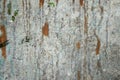 Rusted white painted metal wall. Rusty metal background with streaks of rust. Rust stains Royalty Free Stock Photo