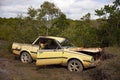 Abandoned Rusty Car Wreck In The Scrub Royalty Free Stock Photo