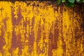Rusted yellow painted metal. Abstract texture matal background. Royalty Free Stock Photo
