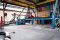 Empty steel and pipe manufacturing and fabrication workshop