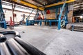 Empty steel and pipe manufacturing and fabrication workshop