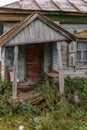 Rustic abandoned old collapsing house