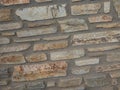 Rustic and aged wallstone, exterior wall Royalty Free Stock Photo