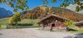 Rustic alpine chalet in hiking area karwendel valley, tirol