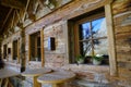 a rustic alpine wooden house in the Austrian Alps of the Gramai Alm region Royalty Free Stock Photo