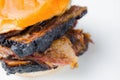 Rustic american barbecue beef brisket sandwich Royalty Free Stock Photo