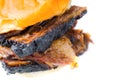 Rustic american barbecue beef brisket sandwich Royalty Free Stock Photo