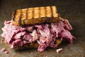 Rustic american corned beef sandwich Royalty Free Stock Photo