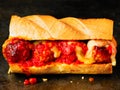 Rustic american italian meatball sandwich Royalty Free Stock Photo