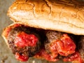 Rustic american italian meatball sandwich Royalty Free Stock Photo