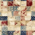 Rustic americana seamless pattern in traditional red, white and blue colors. Modern and fun, great country cottage house