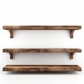 Rustic Americana Wooden Shelves - High Quality Isolated Shelf On White Background