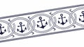 Rustic Anchor and Twisted Rope Decorative Border, vector design Generative AI Royalty Free Stock Photo