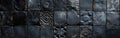 Rustic Anthracite Patchwork Tile Wall Texture - Perfect for Backgrounds and Banners