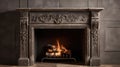 rustic antique fireplace