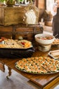 Rustic Appetizer Display with Cheese, Bread, and Crackers Royalty Free Stock Photo