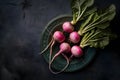 A rustic arrangement of turnips vegetables in foodgraphy photography