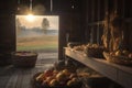 Rustic Autumn Harvest in a Countryside Barn