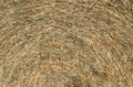 Rustic background with alfalfa bale texture in the field