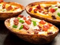 Rustic baked potato skin