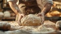 Rustic Bakery Artisan: Expertly Kneading Dough for Fresh Baked Goods