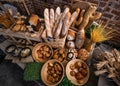 Rustic bakery display showcasing a variety of fresh bread and pastries Royalty Free Stock Photo