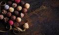 Rustic banner with luxury handmade chocolates