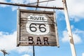 Rustic bar sign shield shape for Route 66 USA. one of the incredible variety of 66 signs seen along the historic route