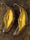 Rustic barbecued banana Royalty Free Stock Photo