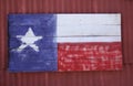 Rustic Barn With Texas Flag close up Outdoors Royalty Free Stock Photo