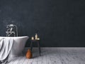 Rustic Bathroom With Old Wooden Stool Royalty Free Stock Photo