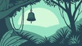 Rustic Bell Hanging in Forest Vector Illustration, vector design Generative AI Royalty Free Stock Photo