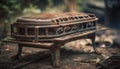 Rustic bench abandoned in forest, nature seat generated by AI Royalty Free Stock Photo