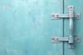 Rustic Blue Door with Metallic Hinge and Lock in Textured Background for Modern Decor Royalty Free Stock Photo