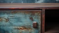 Rustic Blue Tv Stand With Natural Texture And Vintage Charm