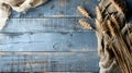 Rustic Blue Wood and Wheat