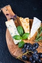 Rustic board with cheese selection,tapas style appetizer