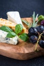 Rustic board with cheese selection,tapas style appetizer