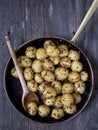 Rustic boiled potato in mustard