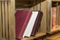 Rustic bookshelf - detail Royalty Free Stock Photo