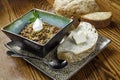 Rustic bowl of chili with bread and cheese Royalty Free Stock Photo